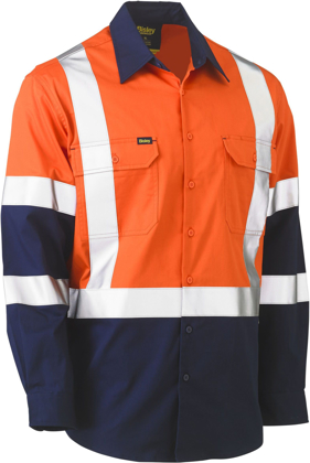 Picture of Bisley Workwear X Taped Biomotion Two Tone Hi Vis Lightweight Drill Shirt (BS6696XT)