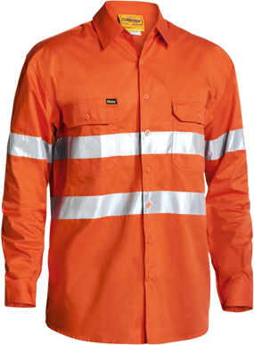 Picture of Bisley Workwear Taped Hi Vis Cool Lightweight Drill Shirt (BS6897)