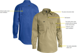 Picture of Bisley Workwear Closed Front Cool Lightweight Drill Shirt (BSC6820)