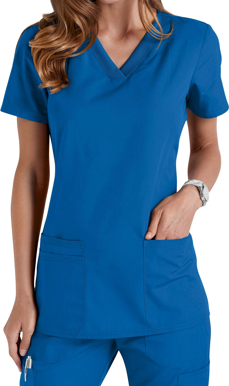 Picture of Cherokee Scrubs Womens Collection Knit Panel V-Neck Top (CH-WW645)