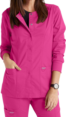 Picture of Cherokee Scrubs Womens Revolution 3 Pocket Snap Front Jacket (CH-WW310)