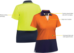 Picture of Bisley Workwear Womens Hi Vis V-Neck Polo (BKL1234)