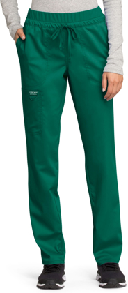 Picture of Cherokee Scrubs Womens Revolution Straight Leg Drawstring Pant With Knit Contrast - Petite (CH-WW105)