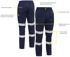 Picture of Bisley Workwear Taped Biomotion Stretch Cotton Drill Elastic Waist Cargo Work Pant (BPC6029T)