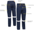 Picture of Bisley Workwear Original Taped Stretch Denim Work Jeans (BP6711T)