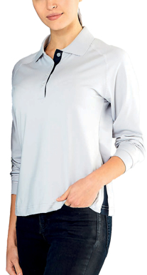 Picture of Stencil Womens Team Long Sleeve Polo (1142 Stencil)