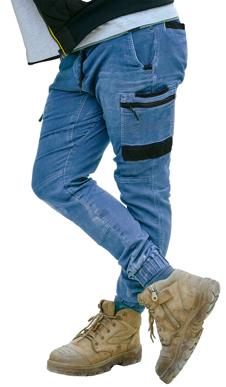 Picture of Bisley Workwear Stretch Denim Cargo Cuffed Pants (BPC6335)
