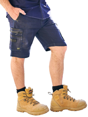 Picture of Bisley Workwear Stretch Denim Zip Cargo Shorts (BSHC1335)