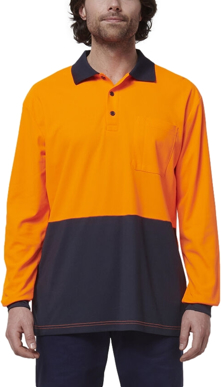 Picture of Hard Yakka Mens Long Sleeve Hi Vis Polo (Y19617)