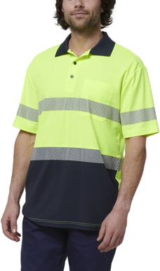 Picture of Hard Yakka Mens Short Sleeve Hi Vis Taped Polo (Y19618)