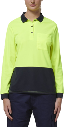 Picture of Hard Yakka Womens Long Sleeve Hi Vis Polo (Y08603)