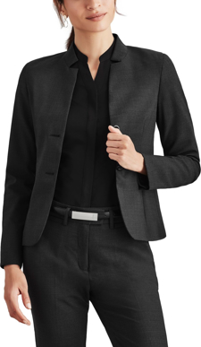 Picture of Biz Corporates Womens Comfort Wool Stretch Short Jacket with Reverse Lapel (64013)