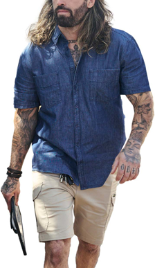 Picture of Bisley Workwear Mens Short Sleeve Denim Work Shirt (BS1602)