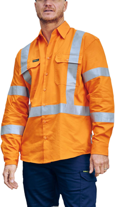 Picture of Bisley Workwear Recycled X Taped Hi Vis Drill Shirt (BS6266XT)