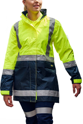 Picture of Bisley Workwear Womens H Taped Two Tone Hi Vis Rain Jacket (BJL6966T)