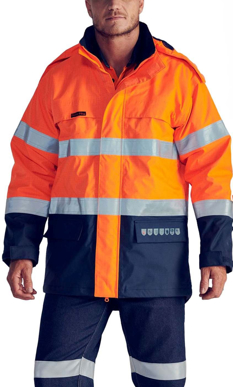 Picture of Bisley Workwear Taped Hi Vis FR Wet Weather Shell Jacket (BJ8110T)