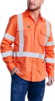Picture of Bisley Workwear X Taped Biomotion Hi Vis Cool Lightweight Drill Shirt (BS6166XT)