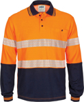 Picture of DNC Workwear Hi Vis Segment Taped Long Sleeve Polo - Polyester Cotton (3518)