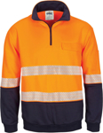 Picture of DNC Workwear Hi Vis Segment Taped 1/2 Zip Fleece Windcheater (3529)