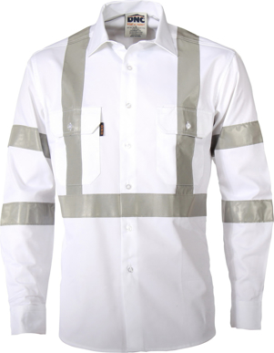 Picture of DNC Workwear Taped Night Worker White Shirt - CSR Reflective Tape (3537 )