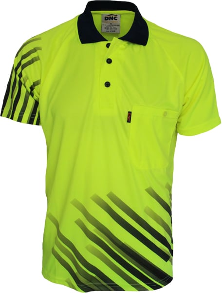 Picture of DNC Workwear Hi Vis Sublimated Stripe Polo (3565)