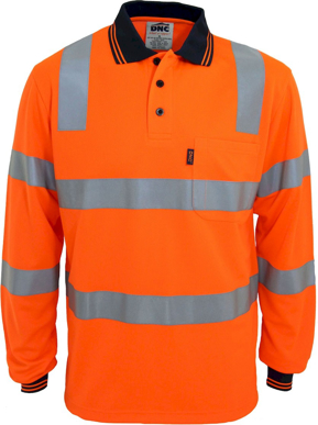 Picture of DNC Workwear Hi Vis Tapped Biomotion Long Sleeve Polo (3713)