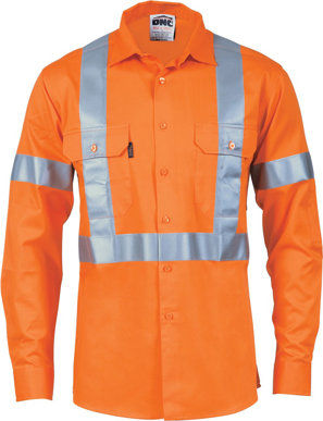 Picture of DNC Workwear Hi Vis Cool Breeze Shirt With ‘X’ Back & Additional 3M Reflective Tape On Tail (3746)