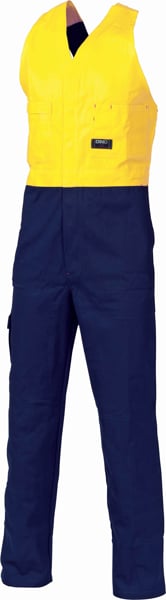 Picture of DNC Workwear Hi Vis 2 Tone Cotton Action Back Overall (3853)