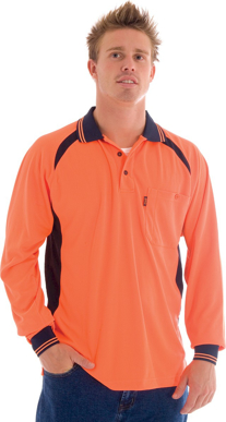 Picture of DNC Workwear Cool Breeze Contrast Mesh Long Sleeve Polo (3902)