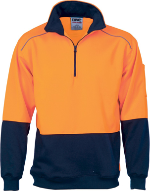 Picture of DNC Workwear Hi Vis 1/2 Zip Reflective Piping Sweat Shirt (3928)