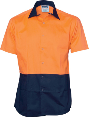Picture of DNC Workwear Hi Vis Cool Breeze Food Cotton Short Sleeve Shirt (3941)