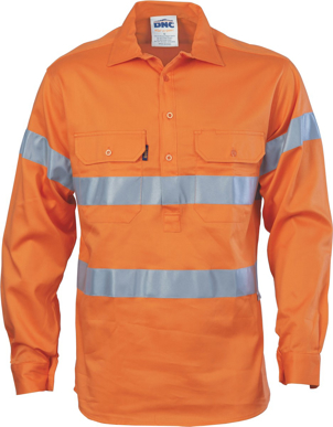 Picture of DNC Workwear Hi Vis Taped Cool Breeze Closed Front Shirt - Generic Reflective Tape (3945)