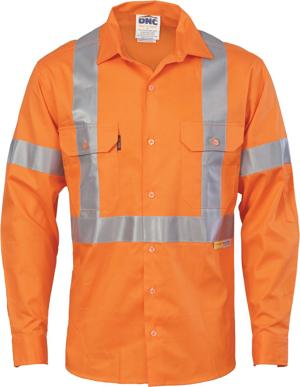 Picture of DNC Workwear Hi Vis Taped Cool Breeze Cross Back Shirt - 3M Reflective Tape (3946)