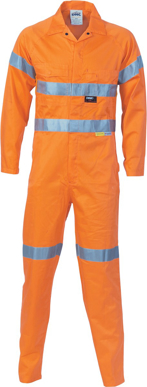 Picture of DNC Workwear Hi Vis Cool Taped Breeze Orange Lightweight Coverall - 3M Reflective Tape (3956)