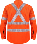 Picture of Ritemate Workwear Taped Open Front Long Sleeve Shirt - “X” Back Reflective Tape (RM106XR)