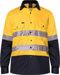 Picture of Ritemate Workwear Taped 2 Tone Vented Lightweight Open Front Long Sleeve Shirt (RM107V2R)