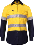Picture of Ritemate Workwear Womens Taped 2 Tone Vented Lightweight Open Front Long Sleeve Shirt (RM208V2R)