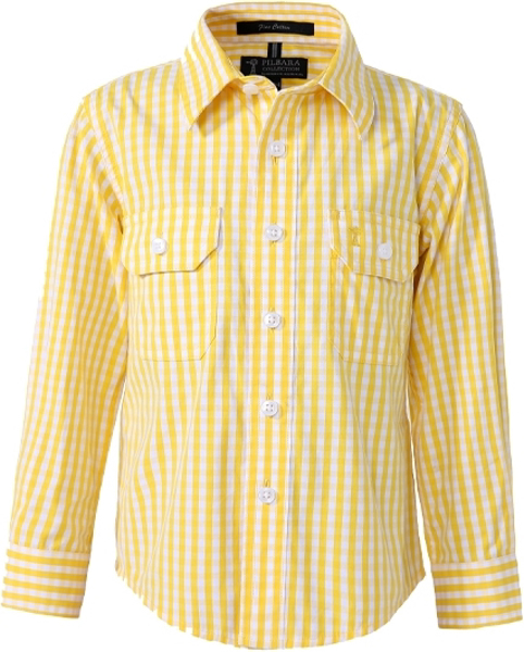 Picture of Ritemate Workwear Pilbara Kids Front Flap Dual Pocket Long Sleeve Shirt (RMPC001)