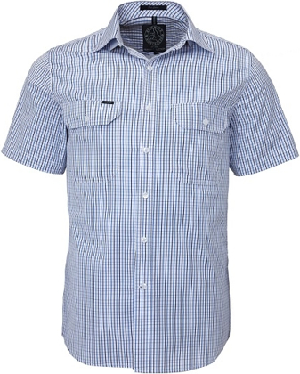 Picture of Ritemate Workwear Pilbara Mens Light Colour Check Short Sleeve Shirt (RMPC011S)