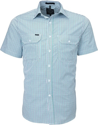Picture of Ritemate Workwear Pilbara Mens Light Colour Check Short Sleeve Shirt (RMPC011S)