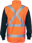 Picture of DNC Workwear Hi Vis Taped “4 In 1” Zip Off Sleeve Reversible Vest - ‘X’ Back With Additional Tape On Tail (3990)