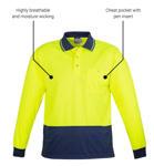 Picture of Syzmik Unisex Hi Vis Basic Long Sleeve Polo (ZH232)