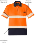 Picture of Syzmik Unisex Hi Vis Segmented Tape Short Sleeve Polo (ZH535)