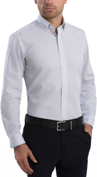 Picture of John Kevin Mens Mini Check Slim Fit Long Sleeve Shirt (824 Grey)