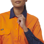 Picture of King Gee Womens Workcool Vented Spliced Shirt Long Sleeve (K44226)