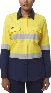 Picture of King Gee Womens Workcool Vented Spliced Taped Long Sleeve Shirt (K44227)