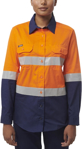 Picture of King Gee Womens Workcool Vented Spliced Spliced Shirt Taped Long Sleeve (K44227)