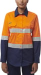 Picture of King Gee Womens Workcool Vented Spliced Taped Long Sleeve Shirt (K44227)