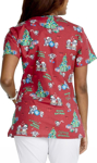 Picture of Cherokee Scrubs Womens Meowy Christmouse Scrub Top (CK616 MWCM)