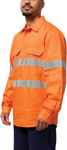Picture of Hard Yakka Hi Vis Closed Front Reflective Long Sleeve Cotton Drill Shirt (Y07899)